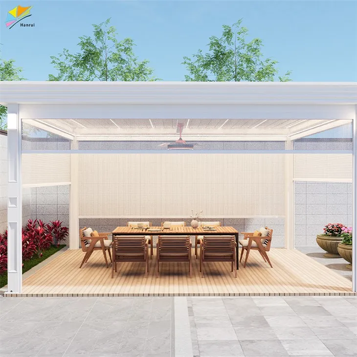 China Foshan Modern Electric Motor Remote Control Louvered Insulated Pergola Outdoor With Fan best
