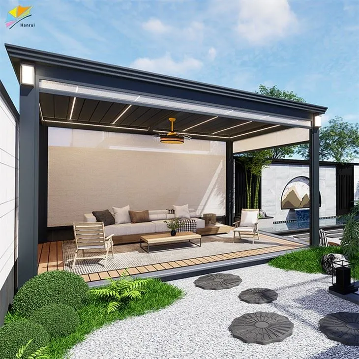 China Foshan Modern Electric Motor Remote Control Louvered Insulated Pergola Outdoor With Fan high quality