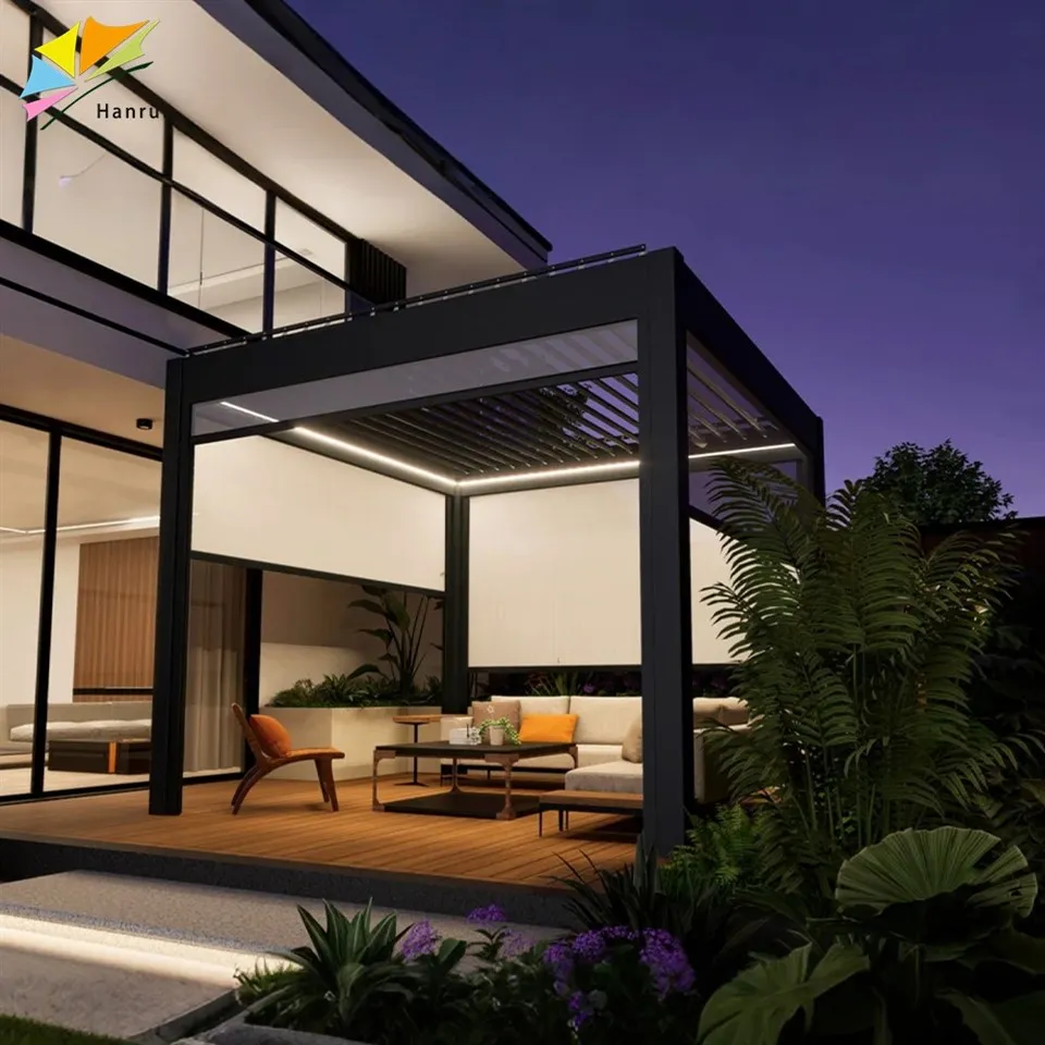 China Diy Composite Retractable Louver Patio Metal Bioclimate De Aluminum Waterproof Pergola Kits best