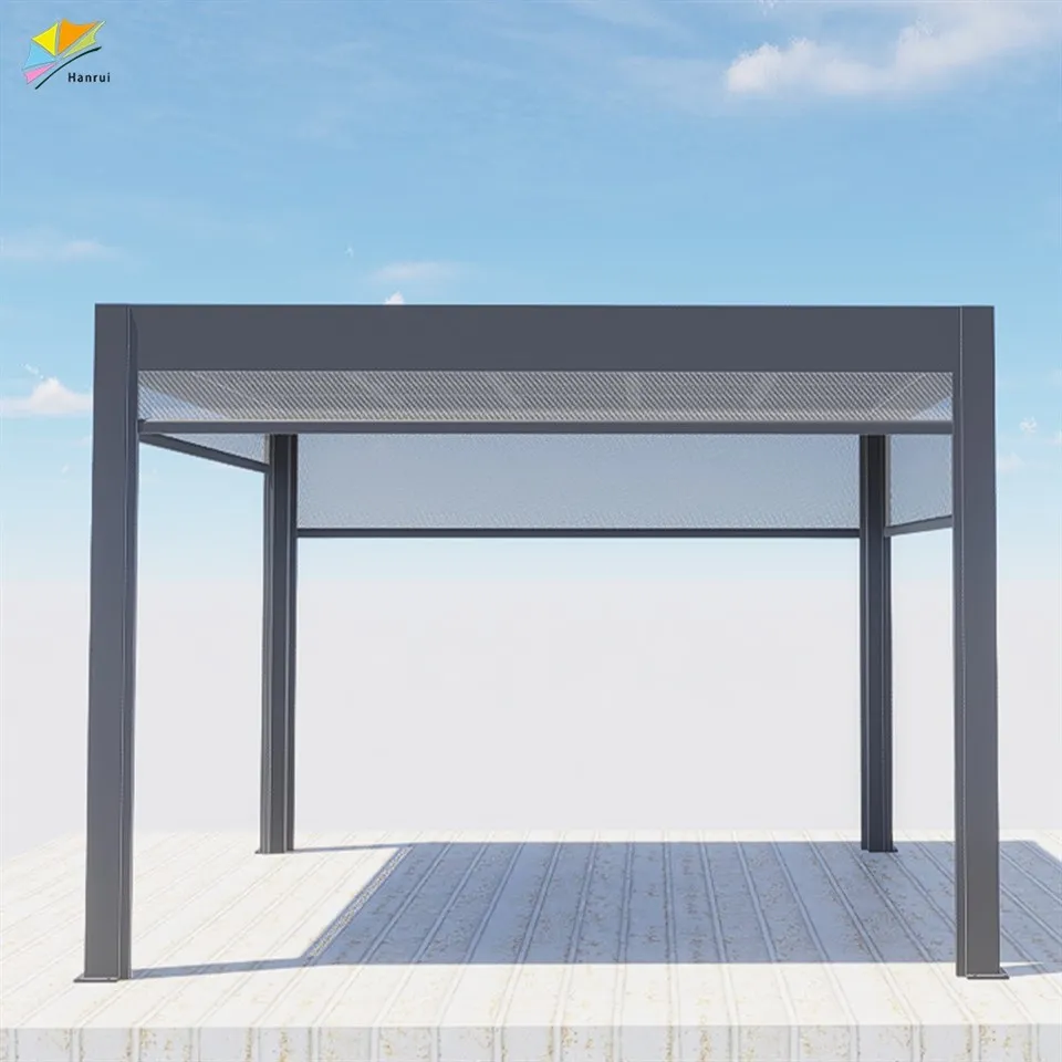 China Diy Composite Retractable Louver Patio Metal Bioclimate De Aluminum Waterproof Pergola Kits factory