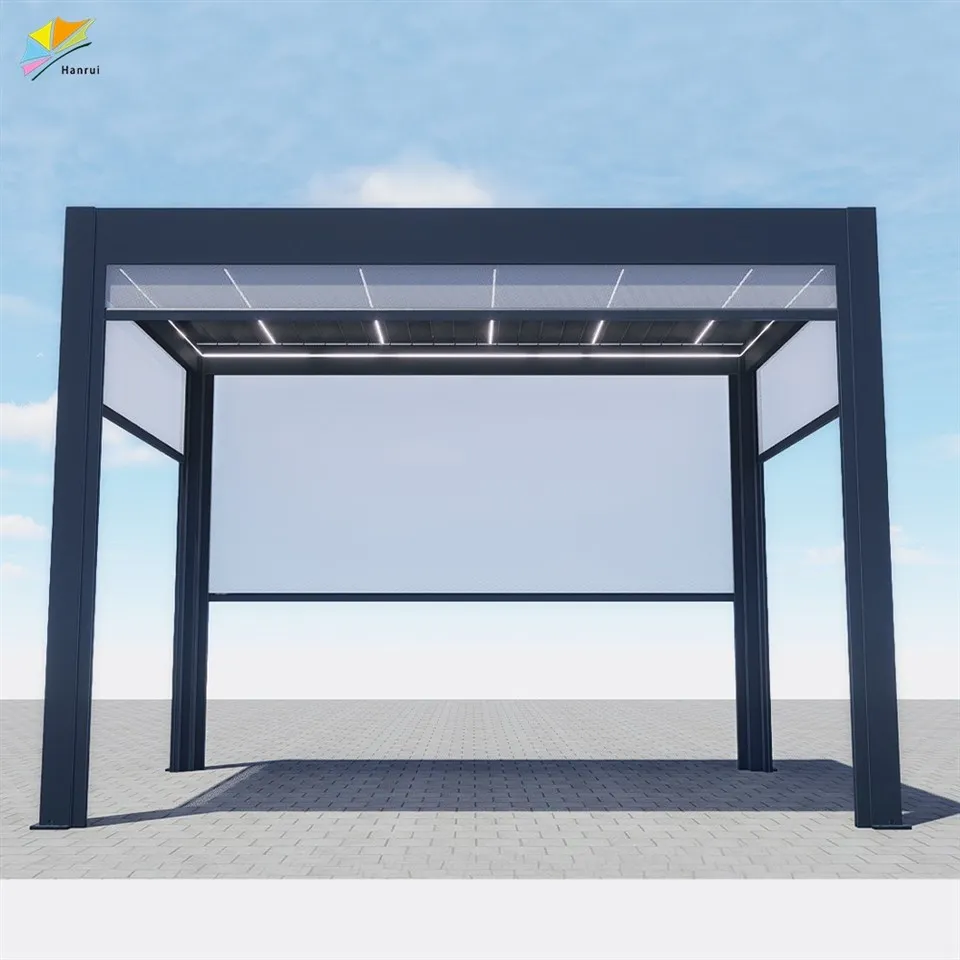 China Diy Composite Retractable Louver Patio Metal Bioclimate De Aluminum Waterproof Pergola Kits suppliers