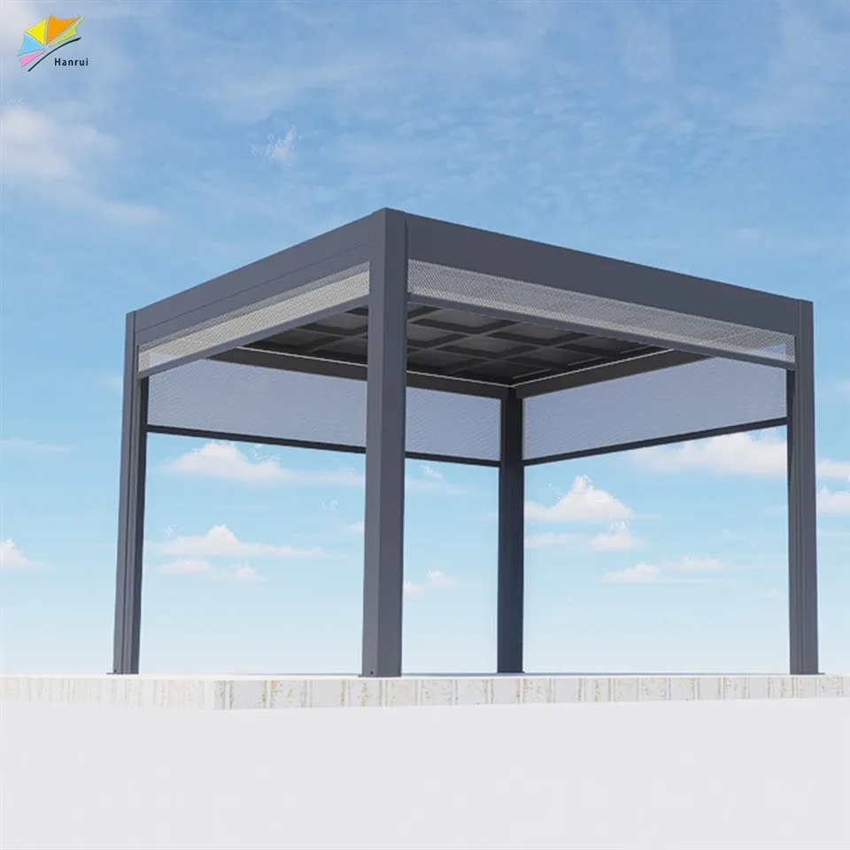 China Diy Composite Retractable Louver Patio Metal Bioclimate De Aluminum Waterproof Pergola Kits manufacturers
