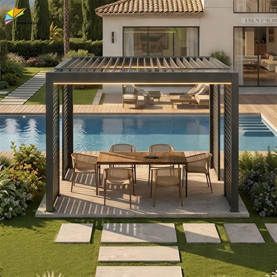 China Manufacturers Designs Ideas Backyard Covers Detached Fence Aluminum Patio With Pergola Outdoor manufacturers