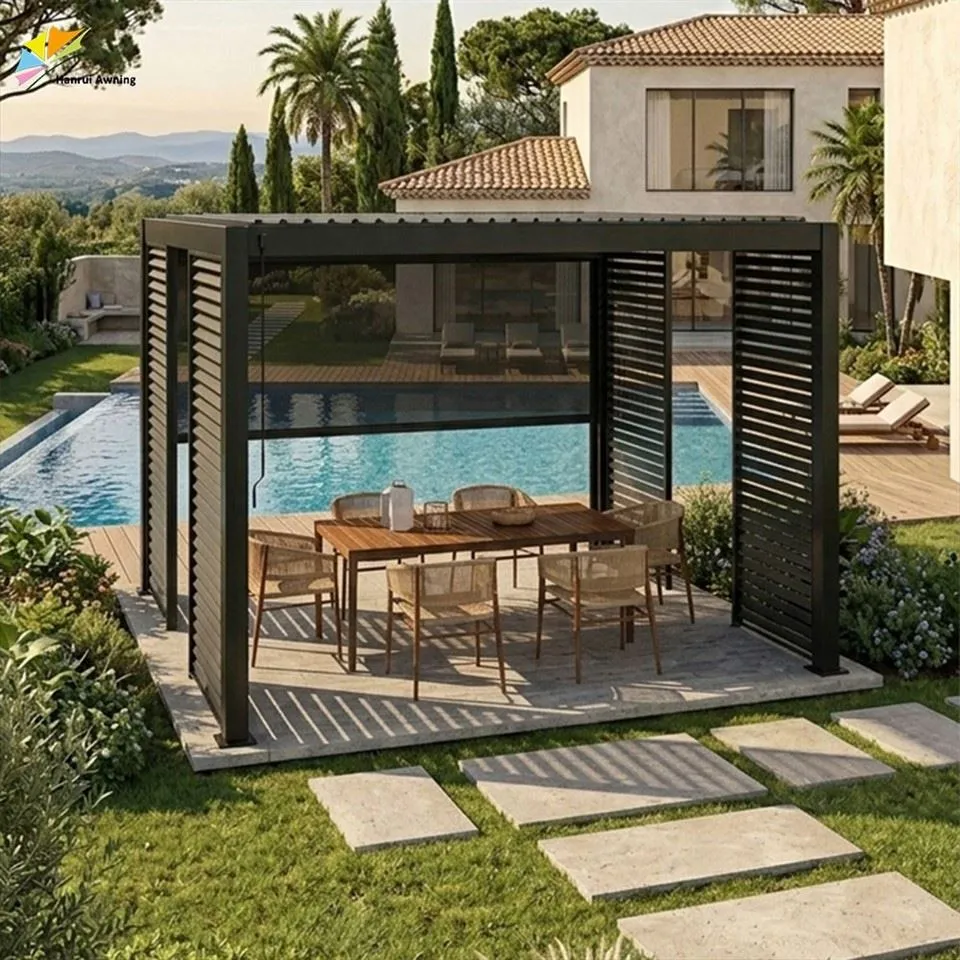 China Manufacturers Designs Ideas Backyard Covers Detached Fence Aluminum Patio With Pergola Outdoor suppliers