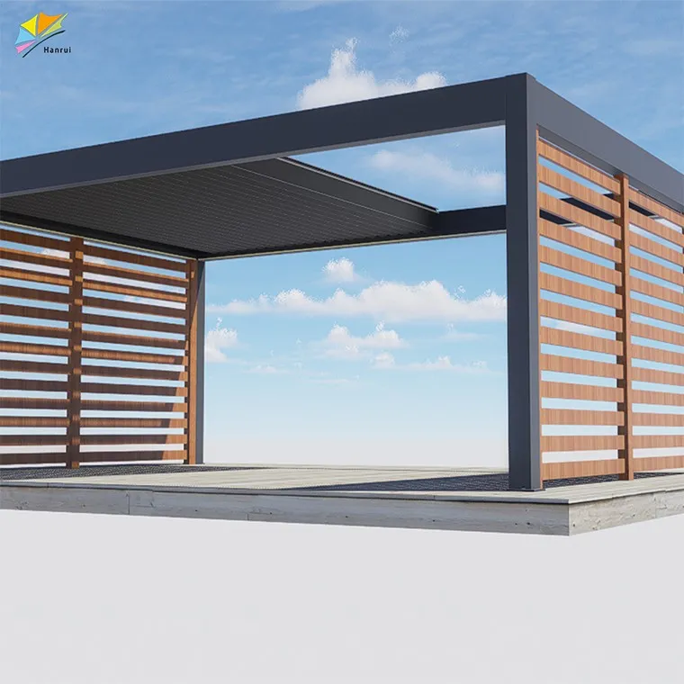 China Manufacturers Designs Ideas Backyard Covers Detached Fence Aluminum Patio With Pergola Outdoor high quality