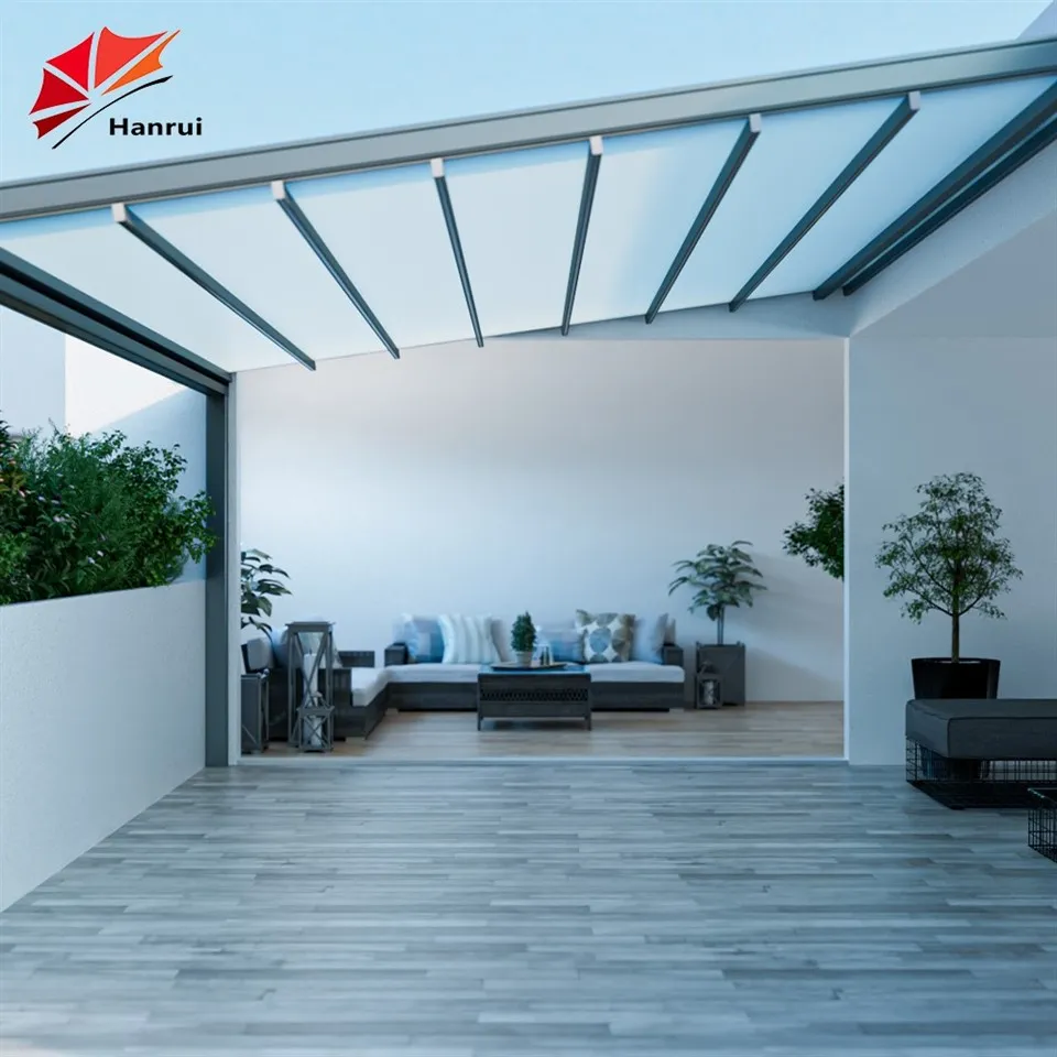 Hanrui Outdoor Custom Diy Kit Install Easily Cantilever Lean To Manual Garage Pergola manufacturers
