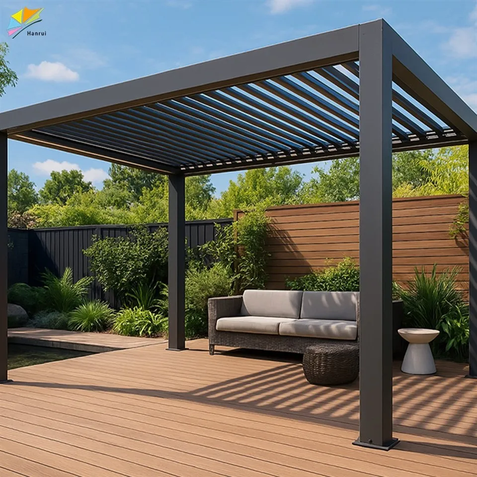 High Quality Diy Enclosed Kitset Motorized Prefab Outdoor Hardware Bioclimatique Aluminium Pergola Kits high quality