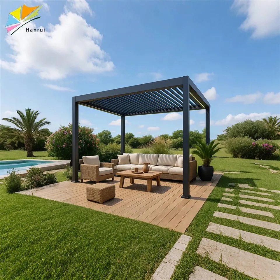 High Quality Diy Enclosed Kitset Motorized Prefab Outdoor Hardware Bioclimatique Aluminium Pergola Kits suppliers