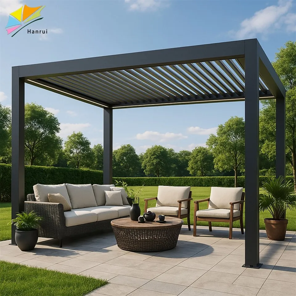 High Quality Diy Enclosed Kitset Motorized Prefab Outdoor Hardware Bioclimatique Aluminium Pergola Kits price