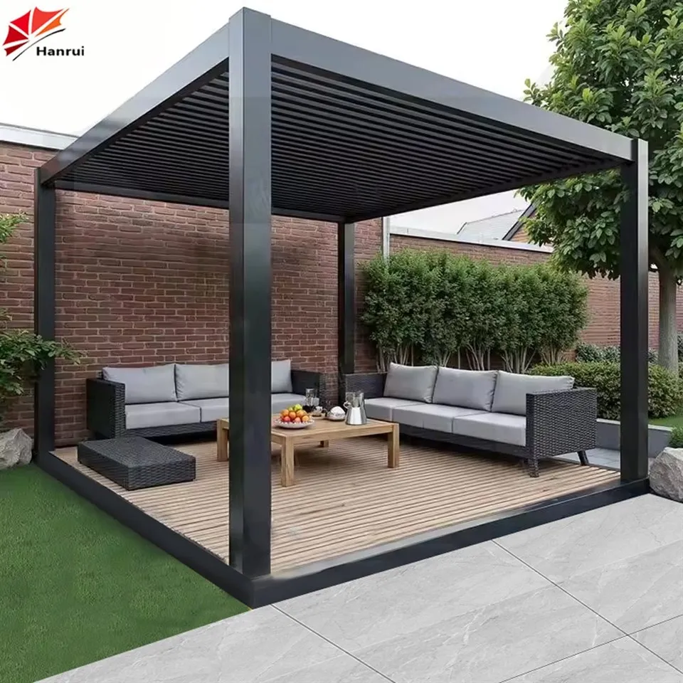 Home Garden Sun Shade Awning Metal Patio With Outdoor Kitchen Room And Aluminum Waterproof Pergola price
