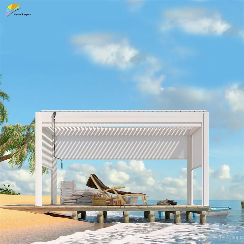 Manufacturer Customized Manual And Electric Motorized Automatic Louvered Pergola With Curtains Screen suppliers
