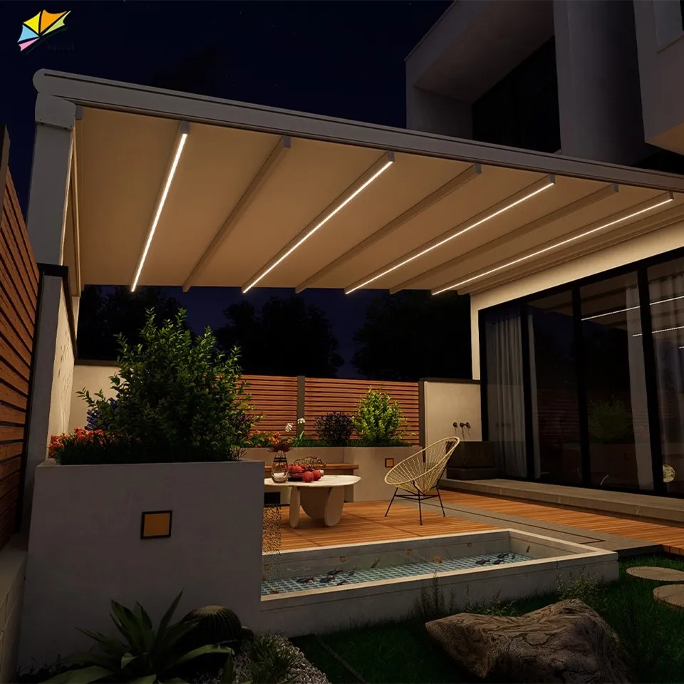 Modern Energy Pvc Con Panel Powered Parts Lights Decorative System With Outdoor Aluminum Pergola best