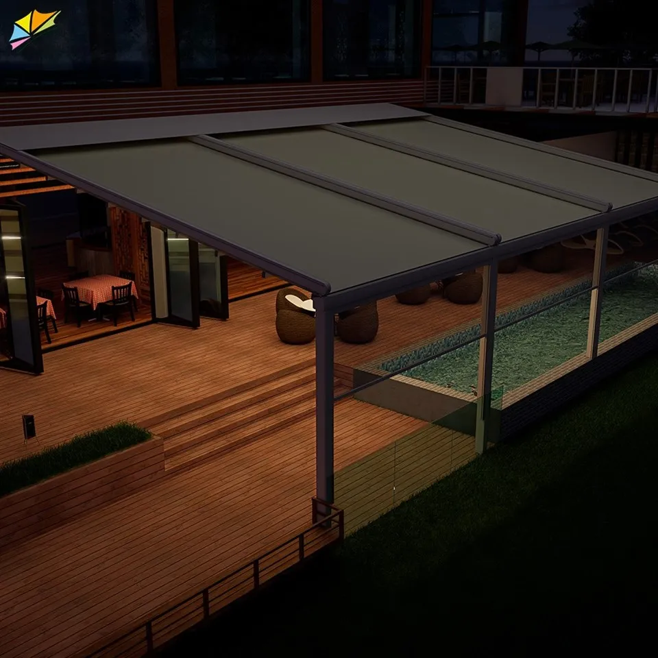 Modern Energy Pvc Con Panel Powered Parts Lights Decorative System With Outdoor Aluminum Pergola manufacturers