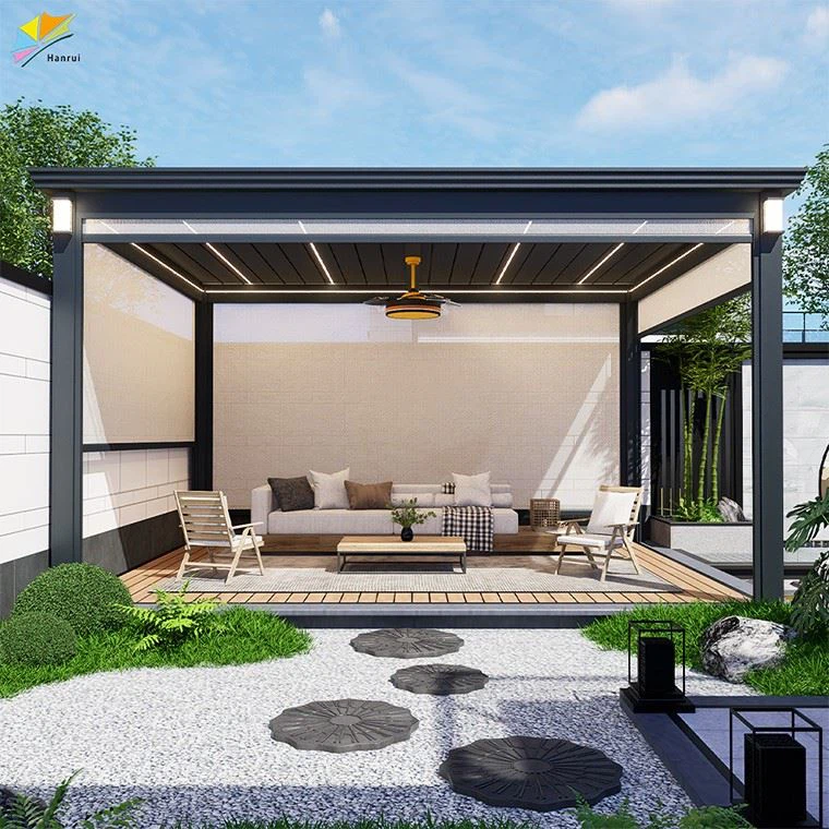 Outdoor Fixed Structure Fan Box Gazebo Frame Profile 4X5 5X5 3X6m With Louvre Roof Pergolas Aluminum suppliers Outdoor Fixed Structure Fan Box Gazebo Frame Profile 4X5 5X5 3X6m With Louvre Roof Pergolas Aluminum suppliers