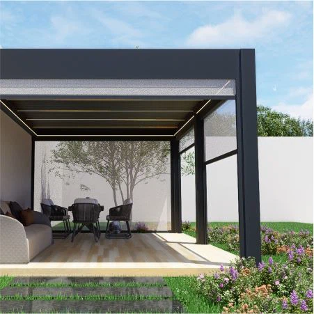 Pergola with Privacy Wall