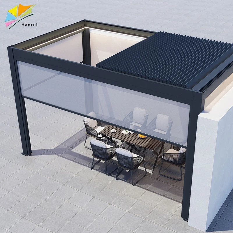 Retractable Windows Blinds Curtains With Control Pergola Outdoor Bioclimatic Folding Pergola Custom high quality Retractable Windows Blinds Curtains With Control Pergola Outdoor Bioclimatic Folding Pergola Custom high quality