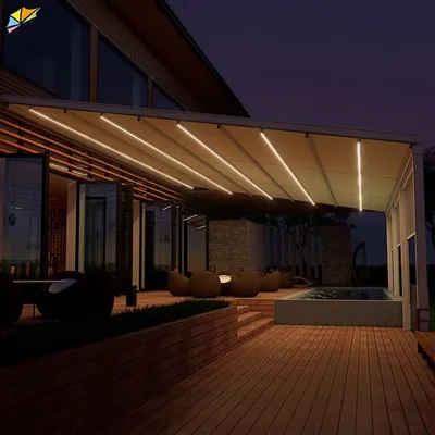Con Pannelli Pvc Panel Powered Lighting Lamp Decorative System For Garden Outdoo Pergola