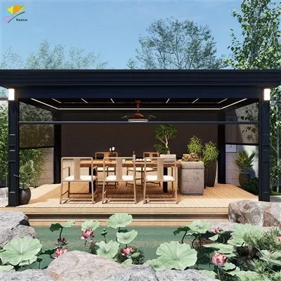 Hanrui Custom Screen Zip Shutters Louvres 10x10 10x20 10x12 10 By 20 Large Metal Outdoor House Pergola