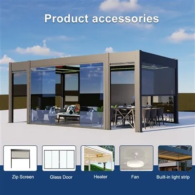 Sun Solar Garden Control Canopy Rain Shade Protection Sunscreen Sunshade Pergola With Sun Room