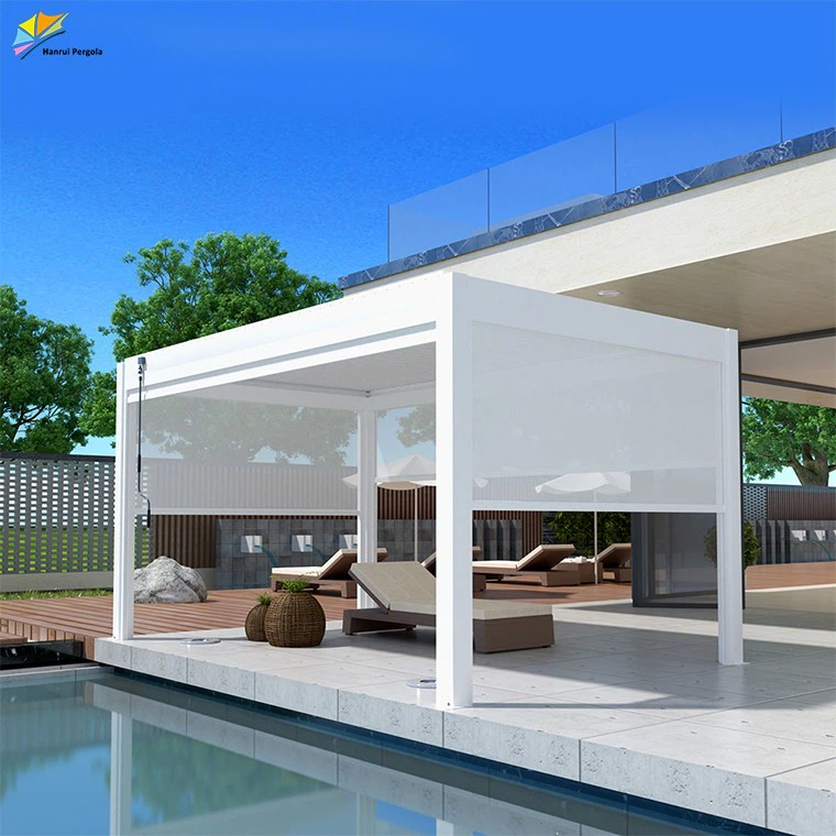 Wind Louvered Kit Screen Composite Panels With Outdoor Manual Bioclimatic Aluminum Pergola Custom Size factory