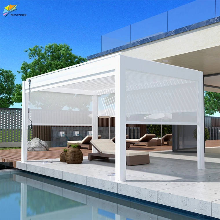 Wind Louvered Kit Screen Composite Panels With Outdoor Manual Bioclimatic Aluminum Pergola Custom Size price